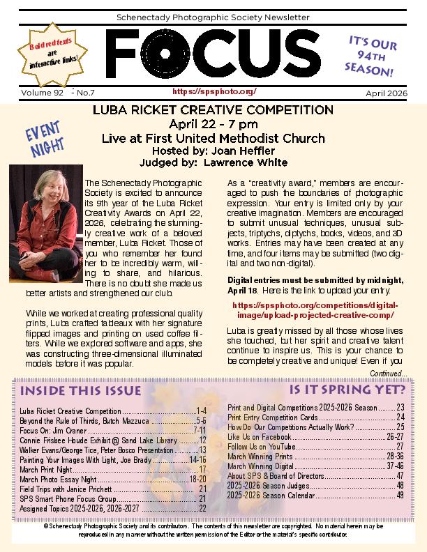 Lastest FOCUS newsletter