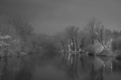 Birmingham Lake Winter At Night