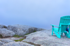 Peggy`s Cove Lighthouse In The Fog