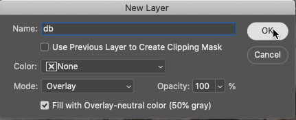new layer with options in photoshop