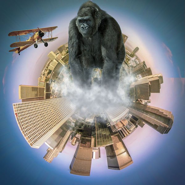 Kong, the new king of LA in photoshop