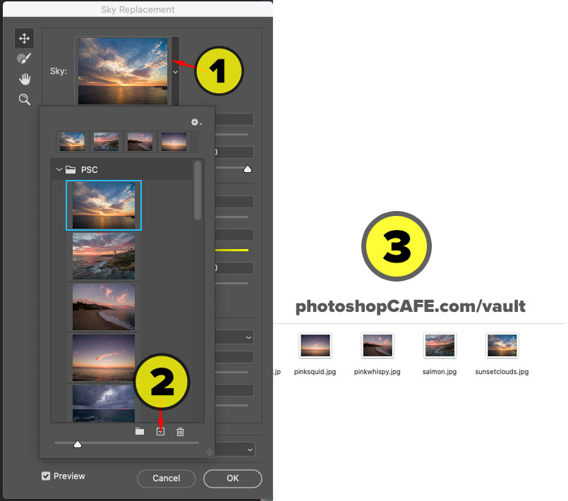 Free sky pack for Photoshop sky replacement