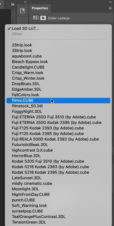 Free Photoshop LUTs for Photoshop 
