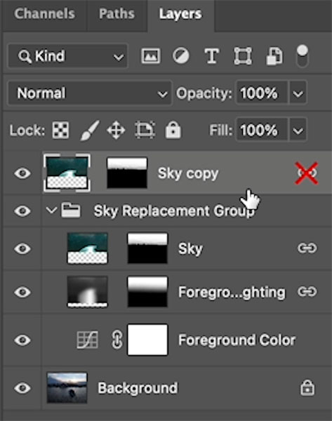 modify sky in photoshop