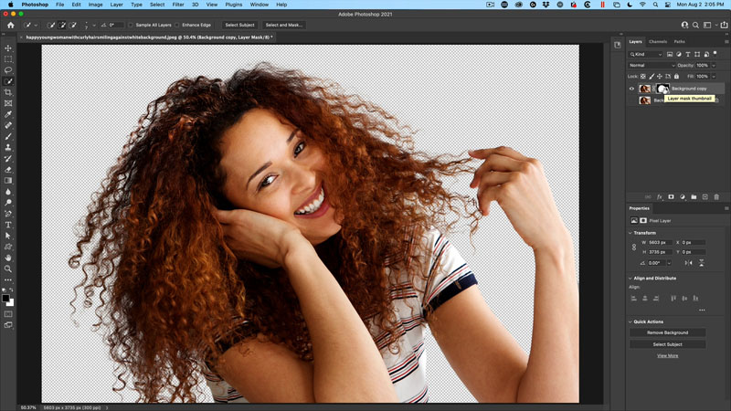 fixing hair in photoshop