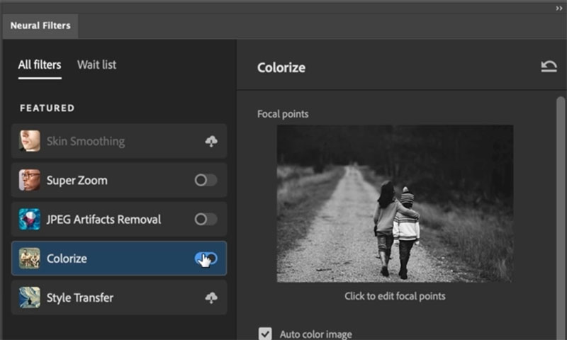 colorize neural filter
