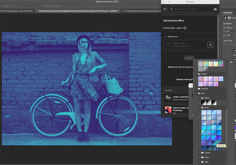 use gradients for duotone effects in photoshop