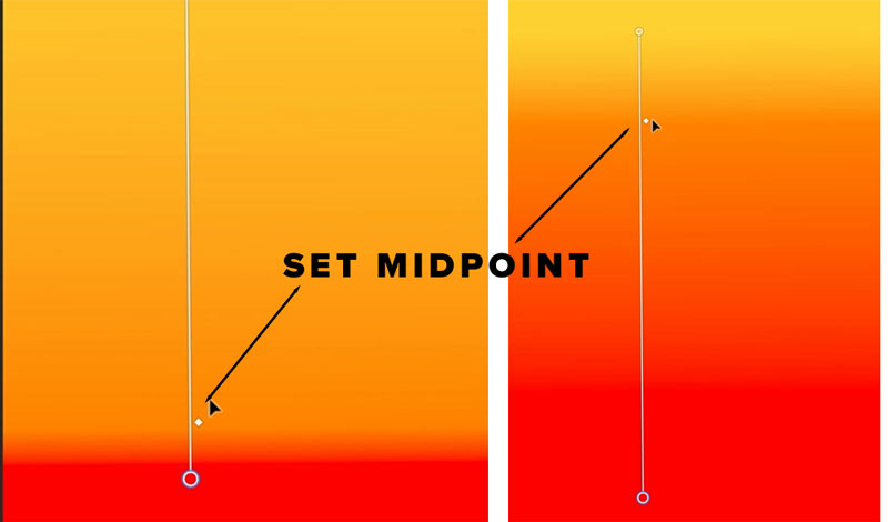 set midpoints in gradients
