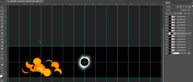 make eclipse sequence in Photoshop