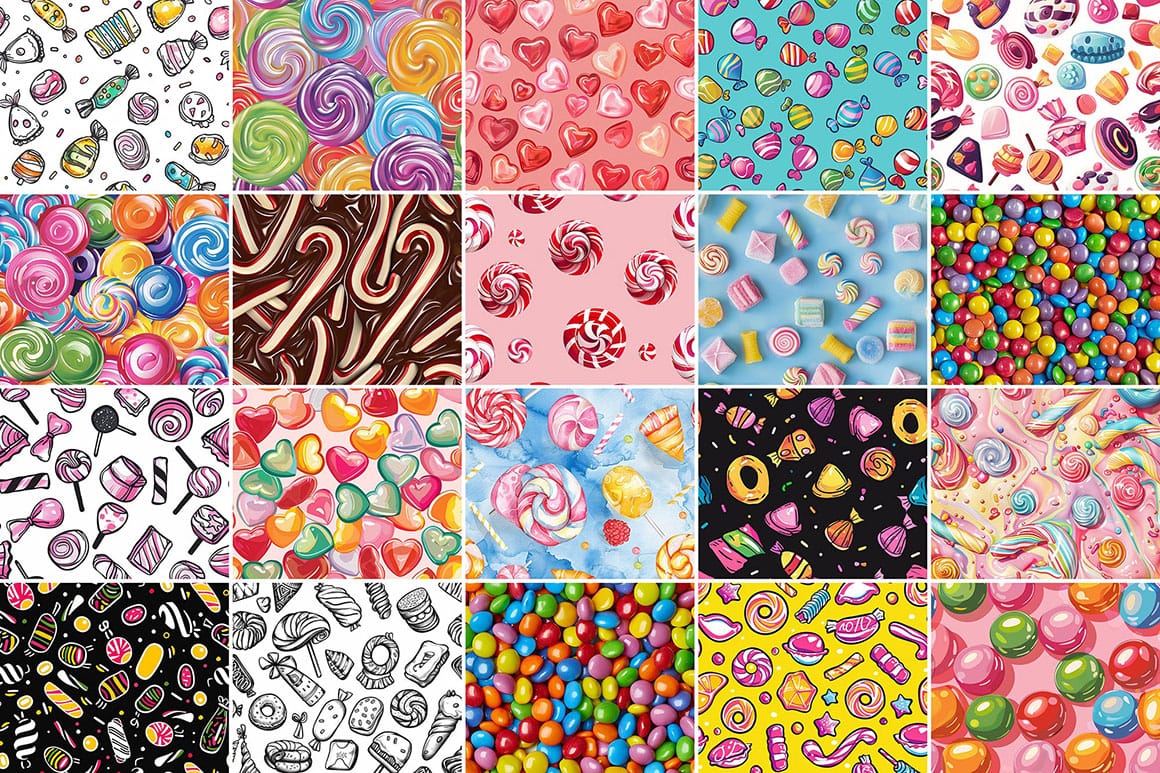 Download 500 Free Delicious Candy Patterns