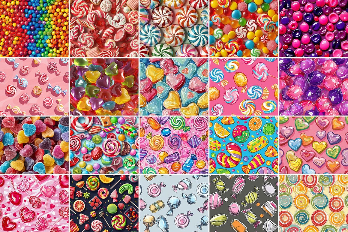 Download 500 Free Delicious Candy Patterns