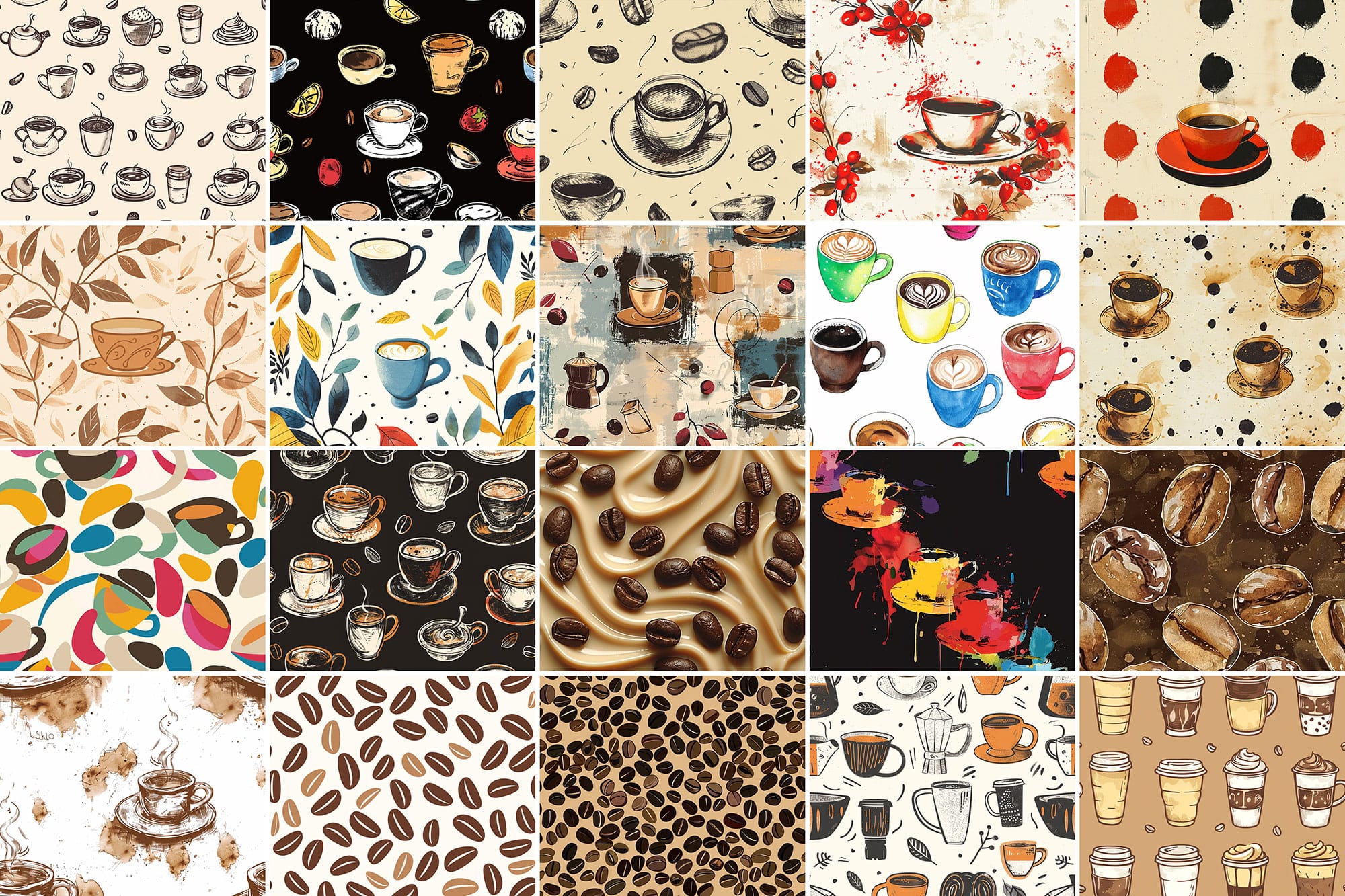 Download an Inviting 500 Free Coffee Patterns Collection