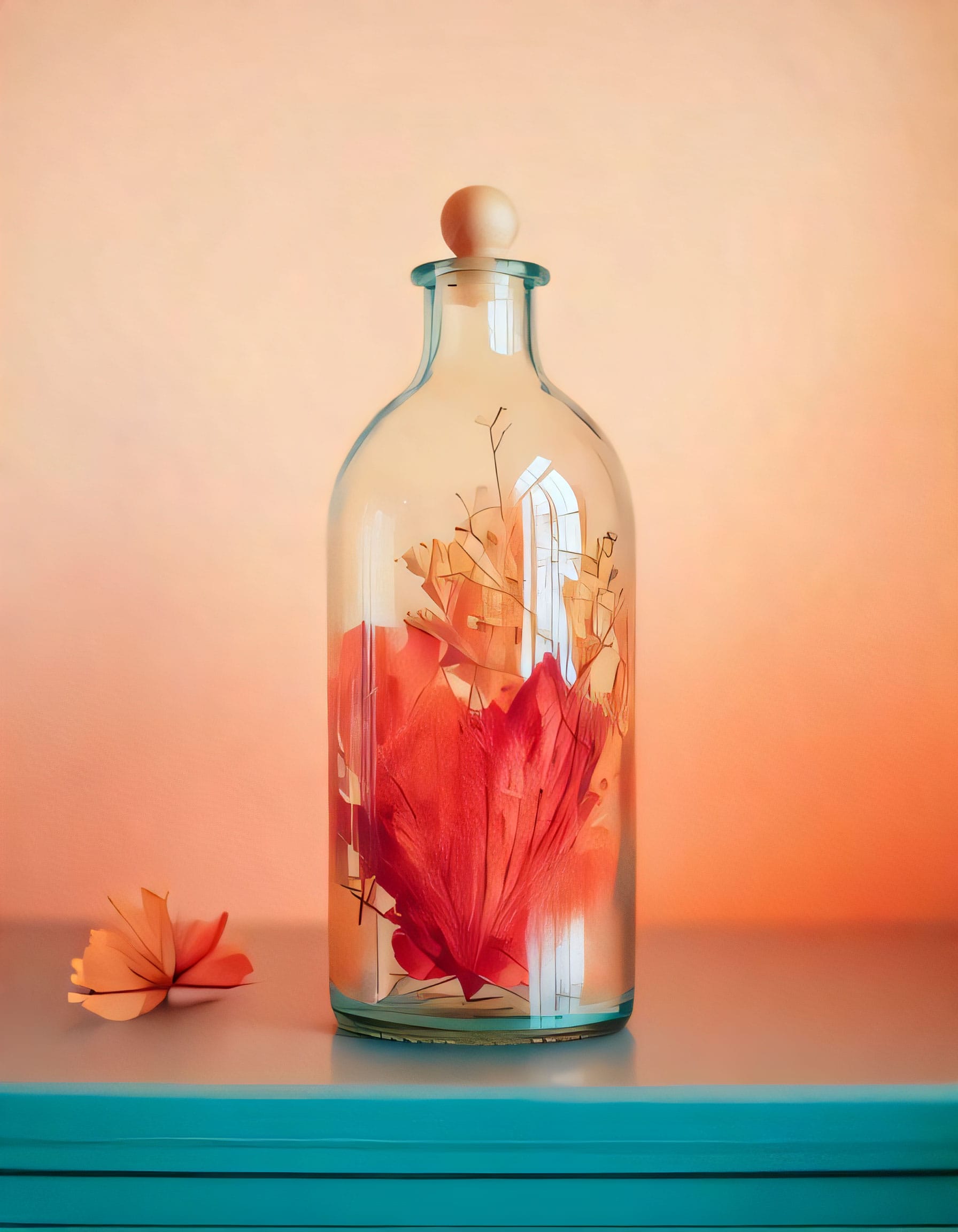 The Silent Poetry of Bottles: A Visual Exploration with Adobe Firefly