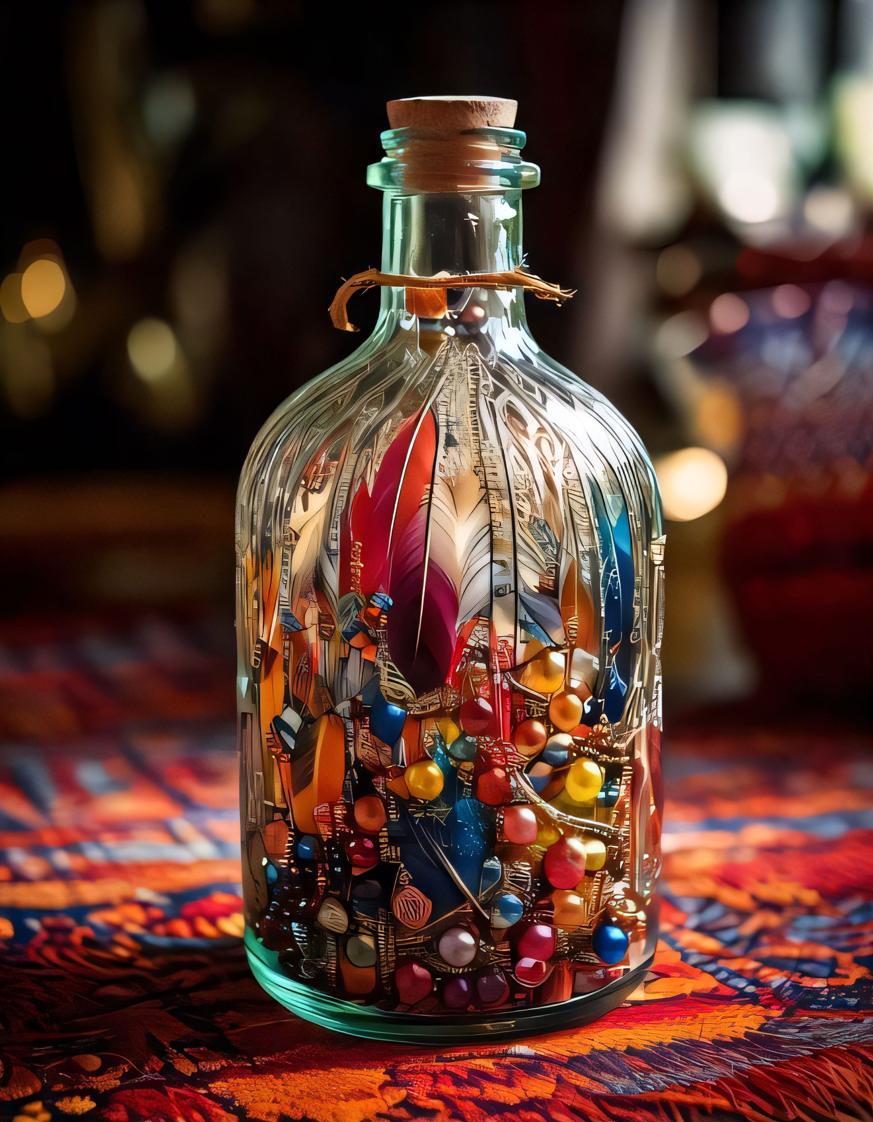 The Silent Poetry of Bottles: A Visual Exploration with Adobe Firefly