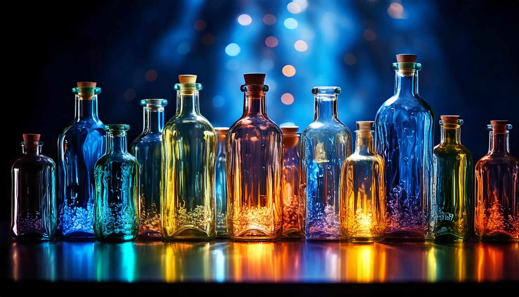 The Silent Poetry of Bottles: A Visual Exploration with Adobe Firefly