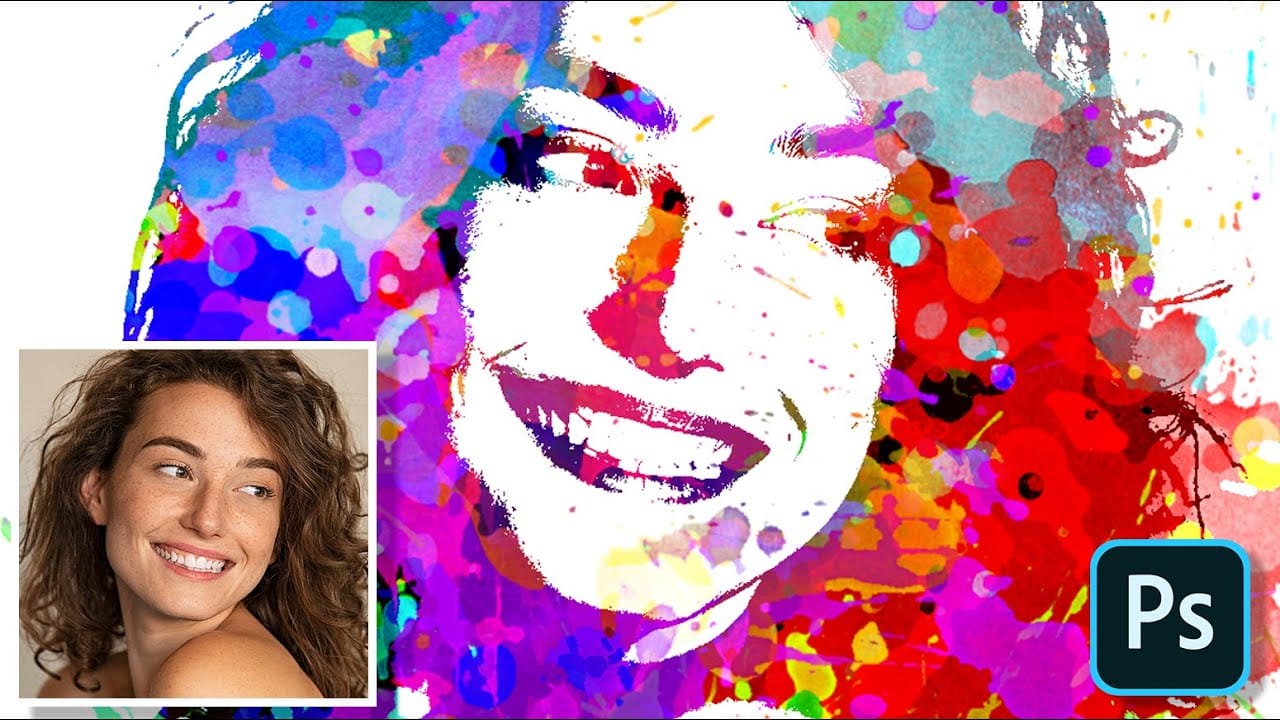 Create Paint Splatter Pop Art Portraits from Photos in Photoshop