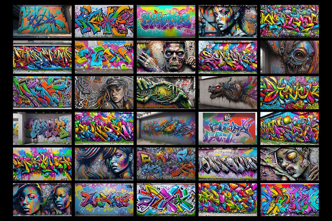 Download 300 Stunning Graffiti Backgrounds in Vibrant Colors