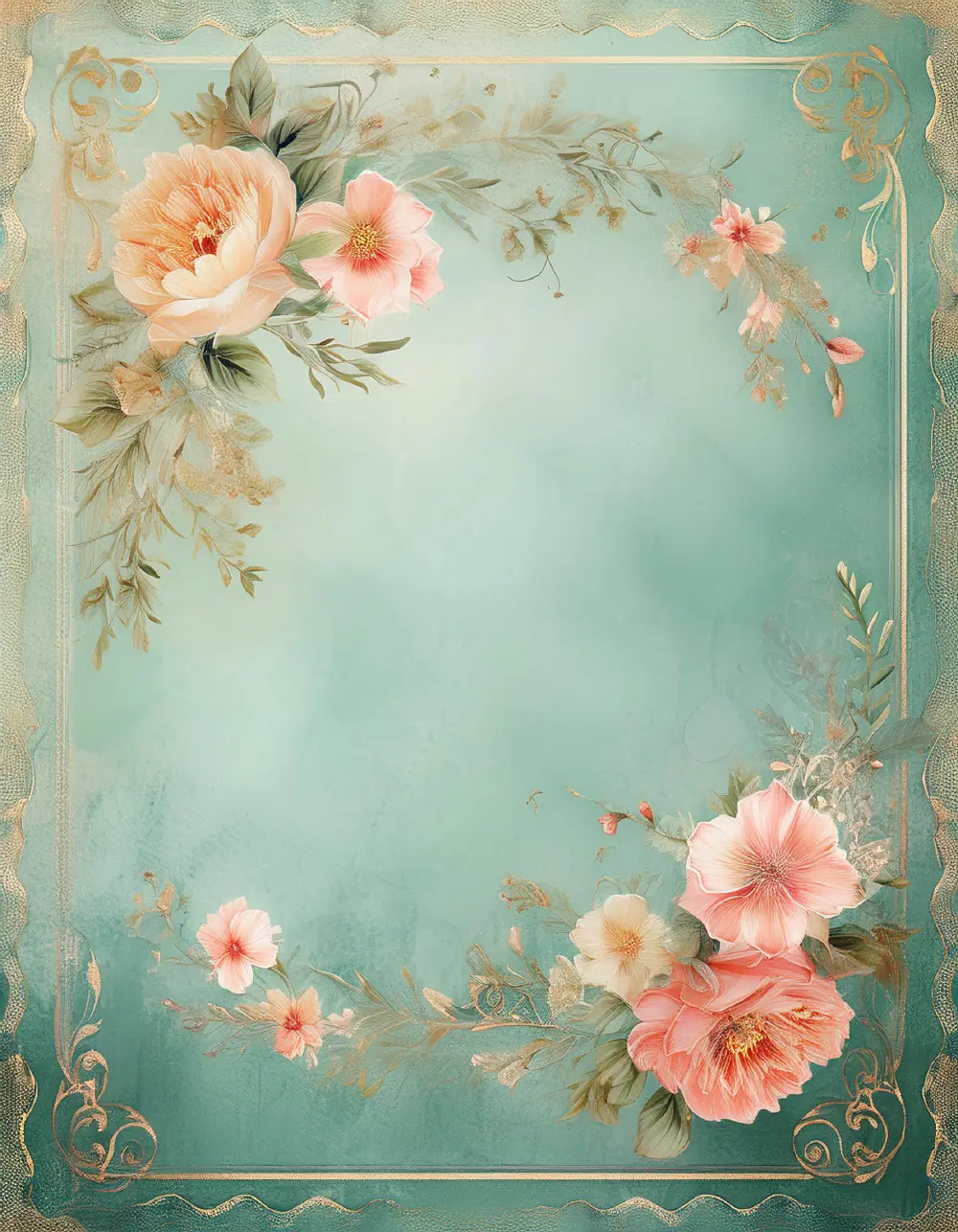 Timeless Blooms: 90 Free Romantic Vintage Floral Paper and Frames Designs