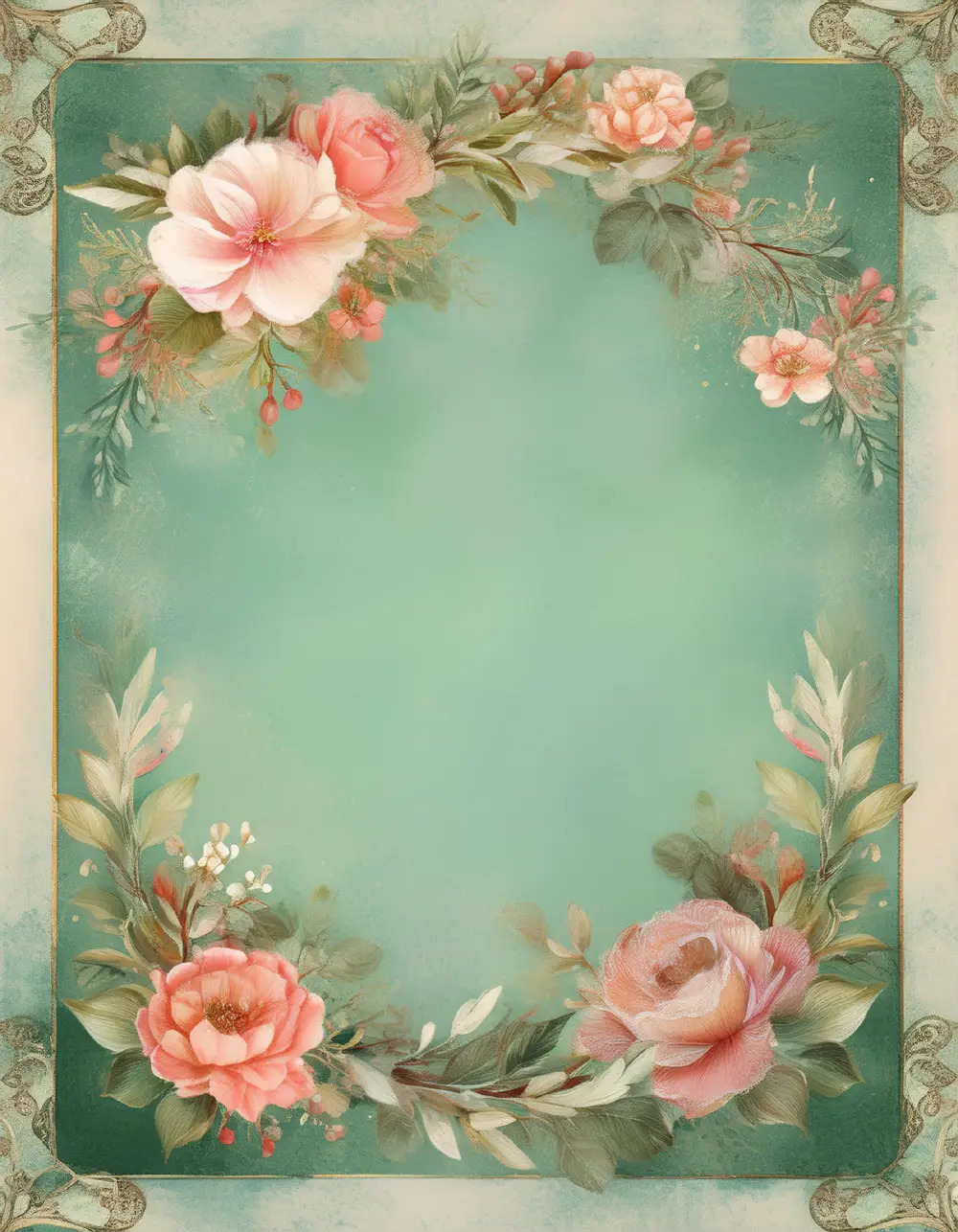 Timeless Blooms: 90 Free Romantic Vintage Floral Paper and Frames Designs