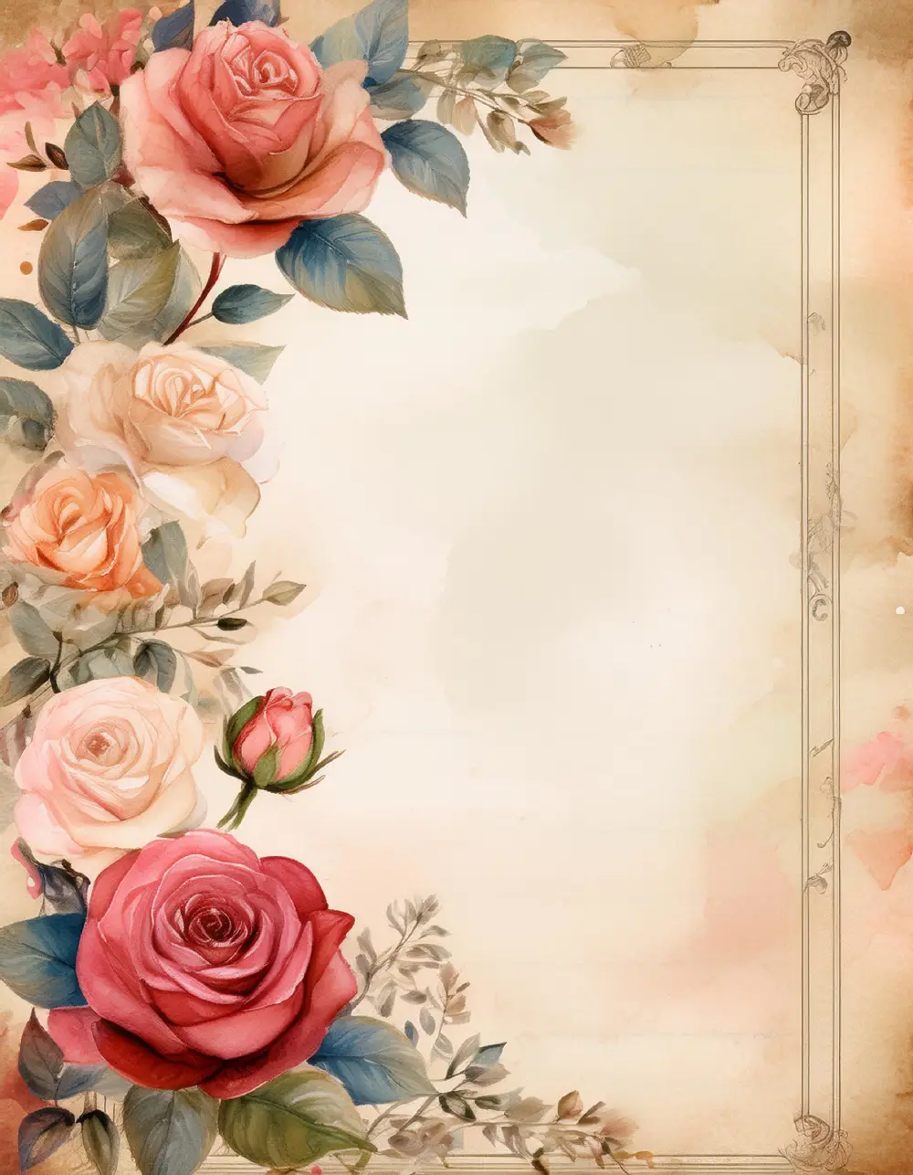 Timeless Blooms: 90 Free Romantic Vintage Floral Paper and Frames Designs