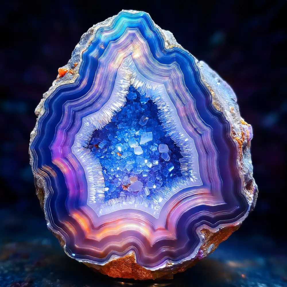 Mineral Elegance: A Macro Journey Through Crystals, Stones, and Craftsmanship Created with Adobe Firefly