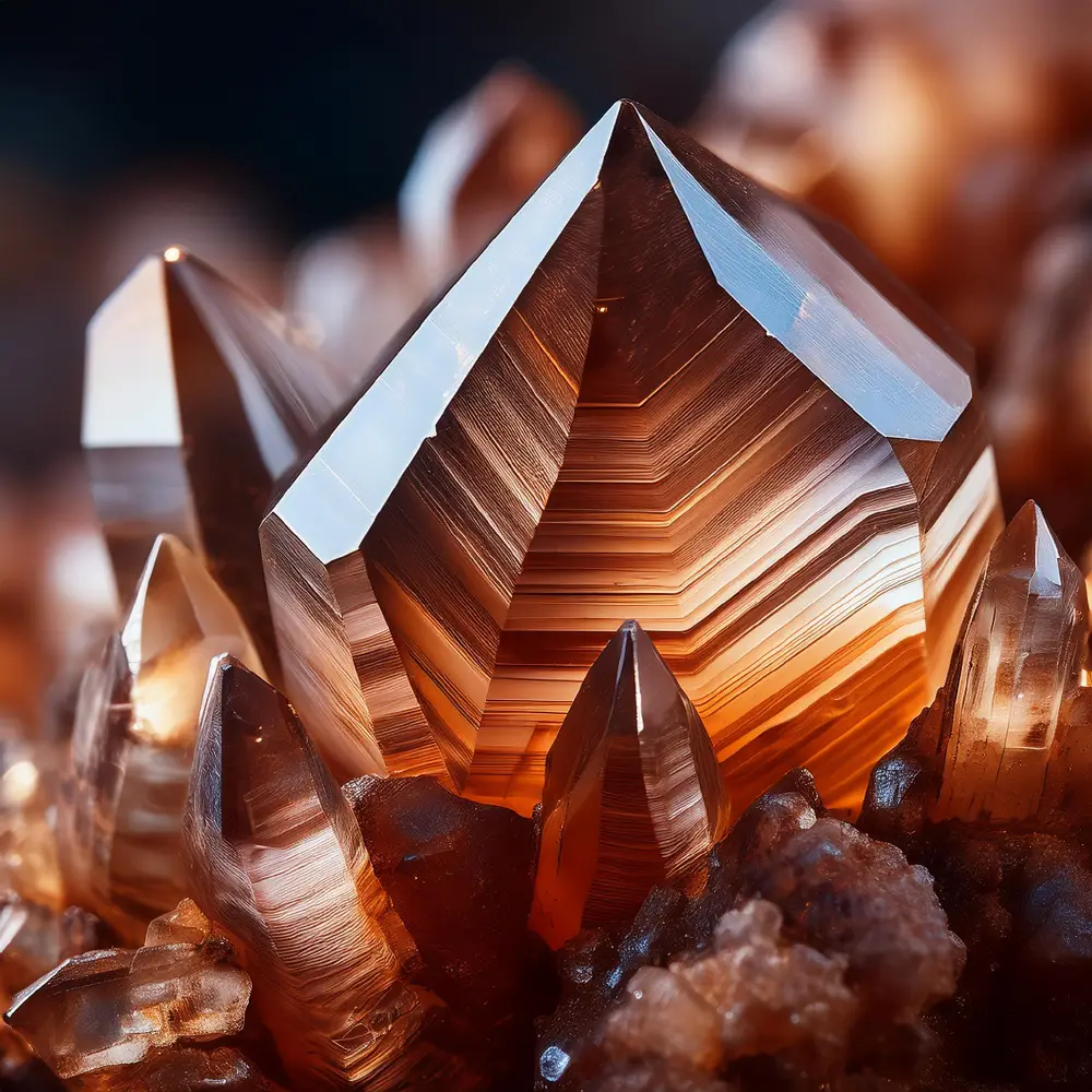 Mineral Elegance: A Macro Journey Through Crystals, Stones, and Craftsmanship Created with Adobe Firefly