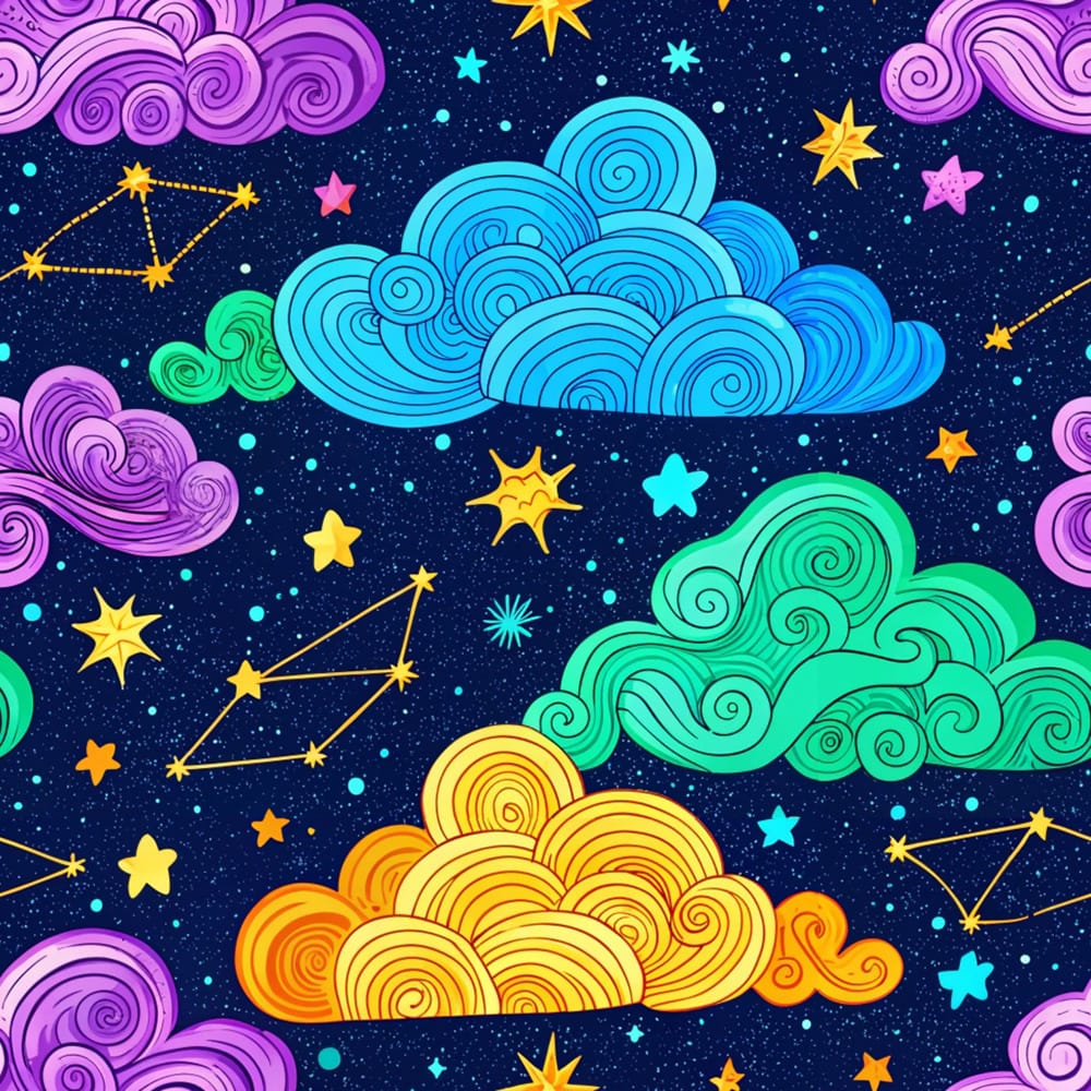 Sunny and Starry: 40 Free Cute and Playful Colorful Sky Patterns