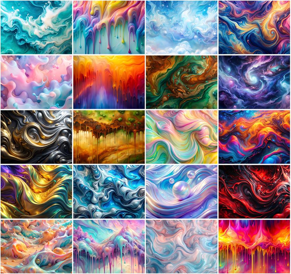 Color Tides: 5 Free Liquid Paint High-Resolution Backgrounds