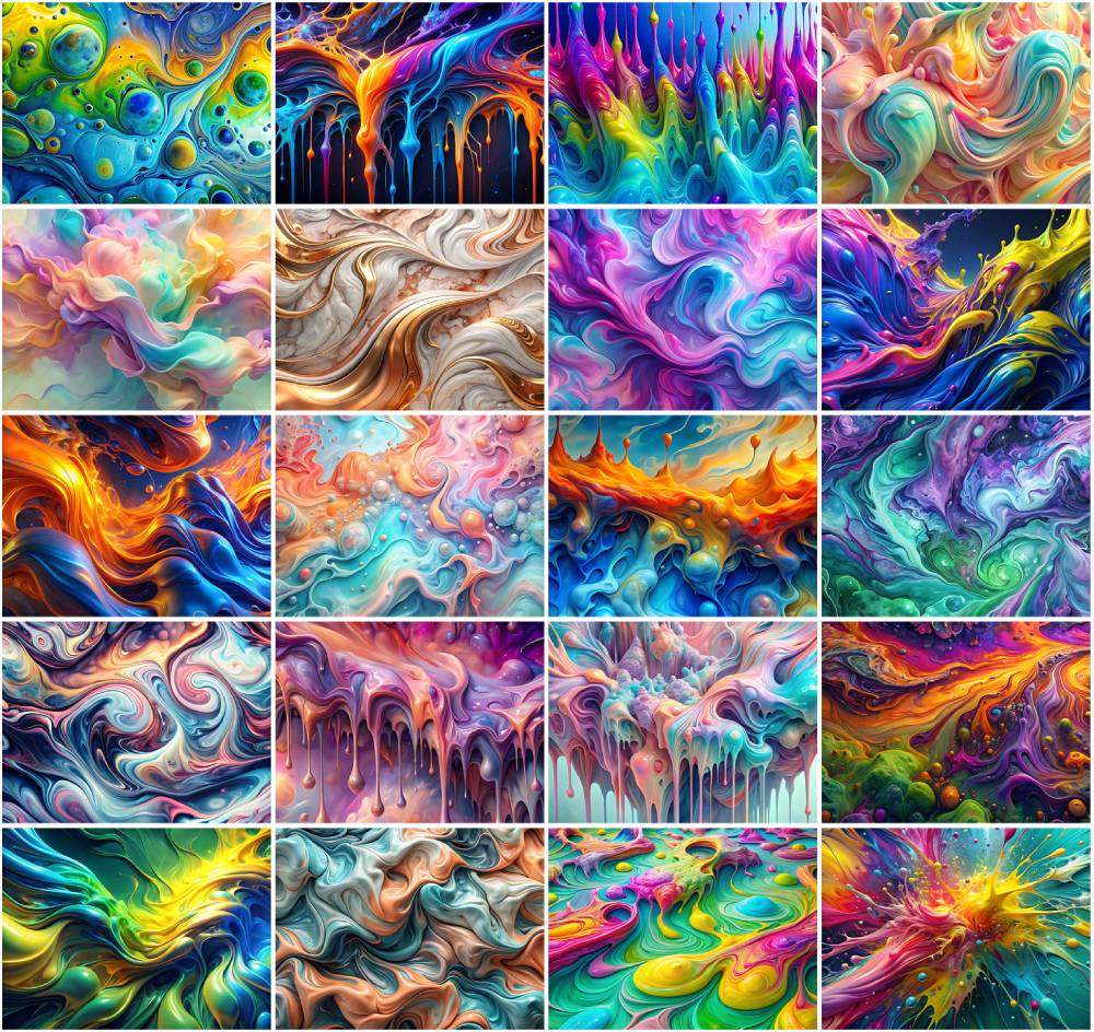 Color Tides: 5 Free Liquid Paint High-Resolution Backgrounds