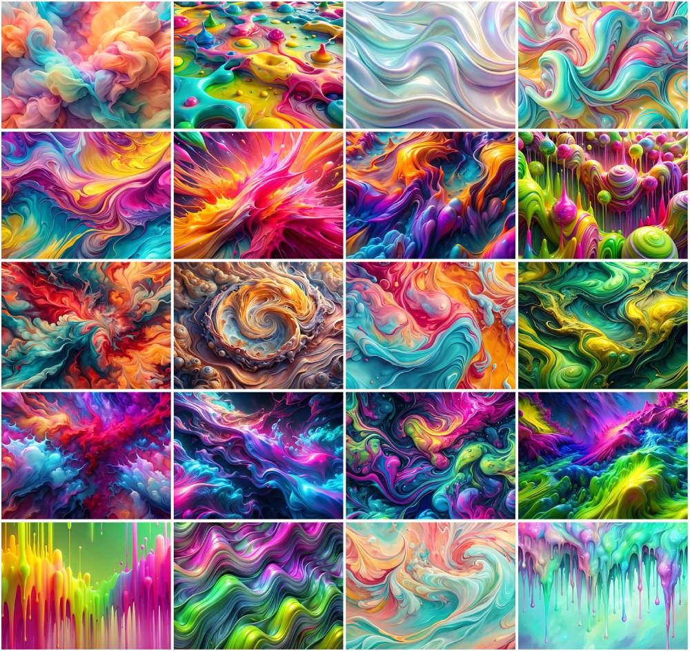 Color Tides: 5 Free Hypercolor Liquid Paint Backgrounds