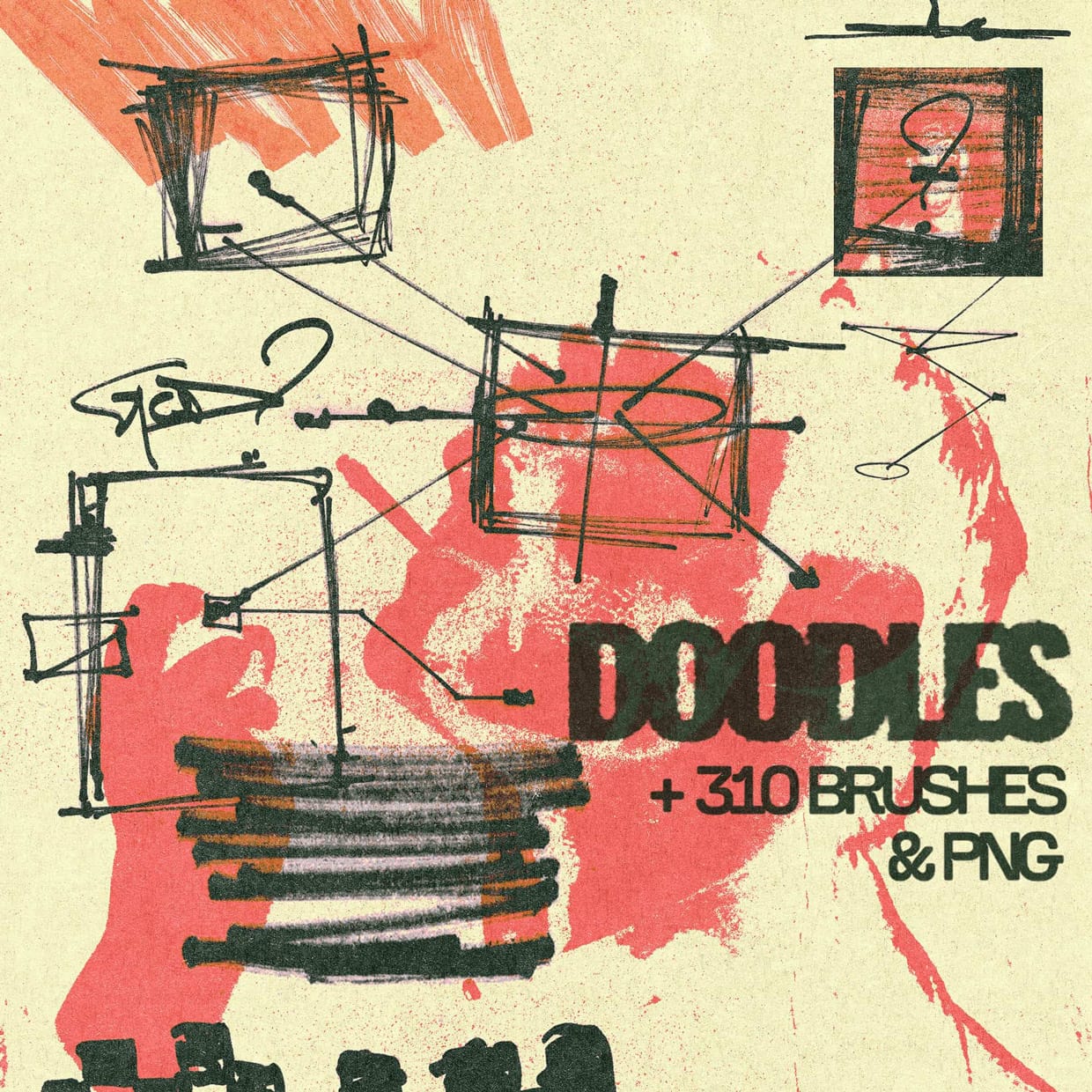 Free Doodle Elements Photoshop Brushes