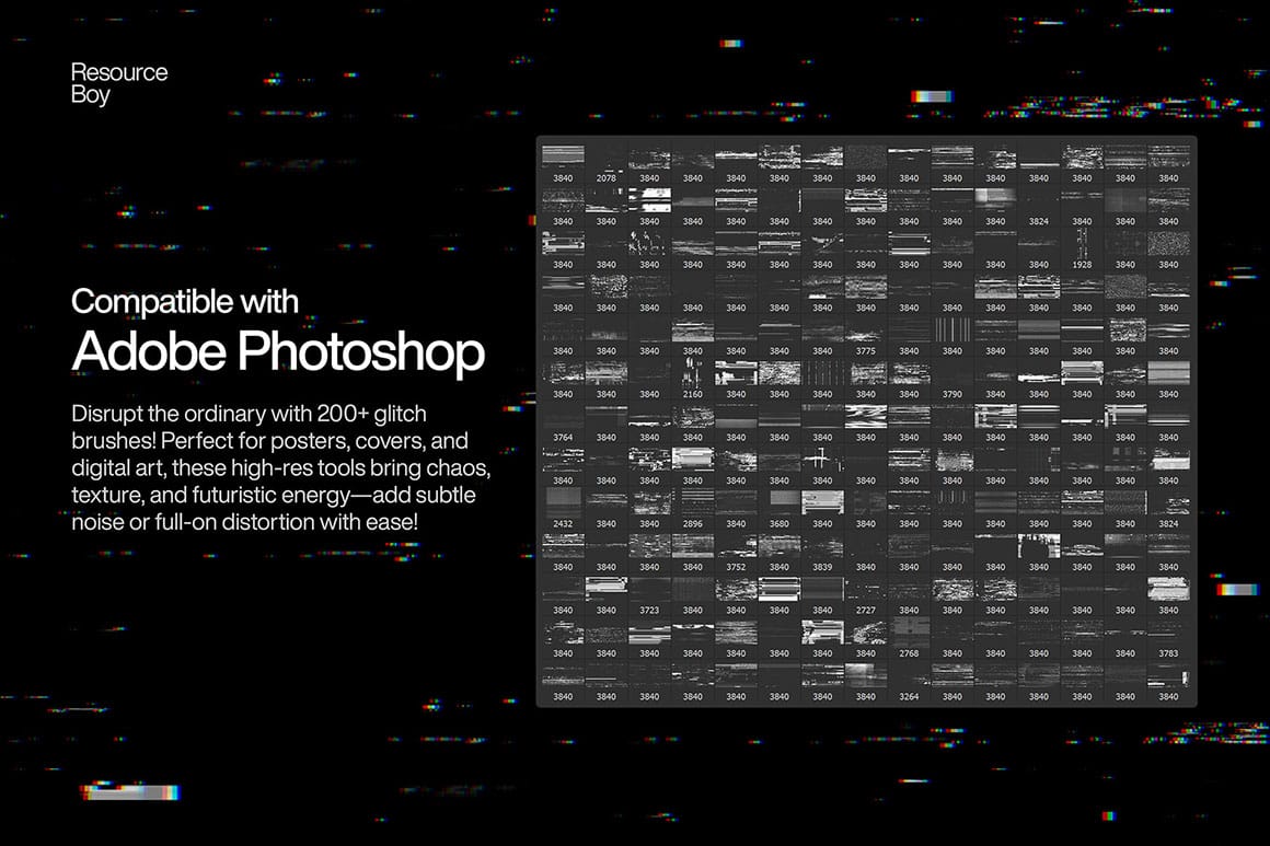 200 Striking Free Glitch Photoshop Brushes