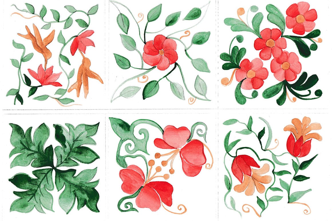 Download Free Versatile Watercolor Artistic Patterns – 30 Sets