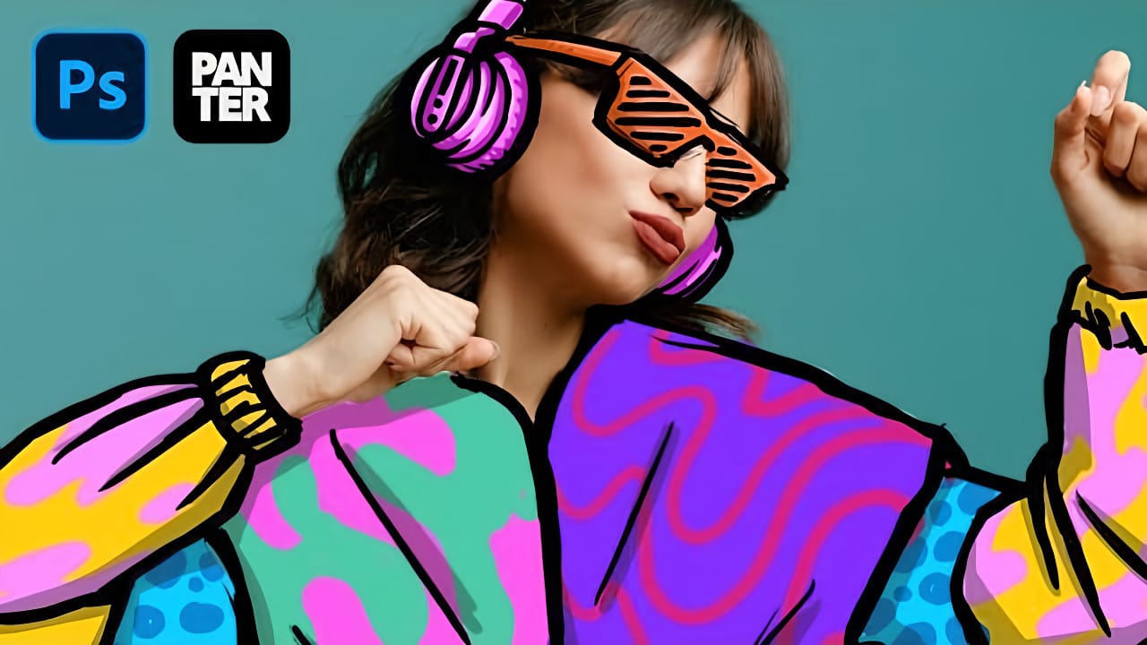 How to Create Colorful Cartoon Doodles on Model Photos in Photoshop