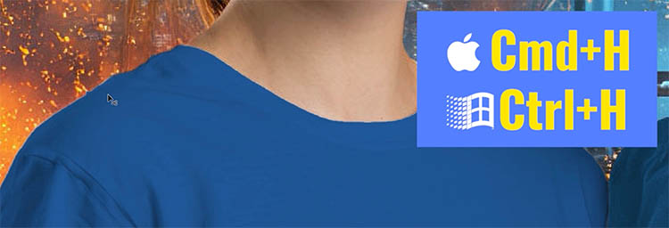 How to hide a selection in Photoshop
