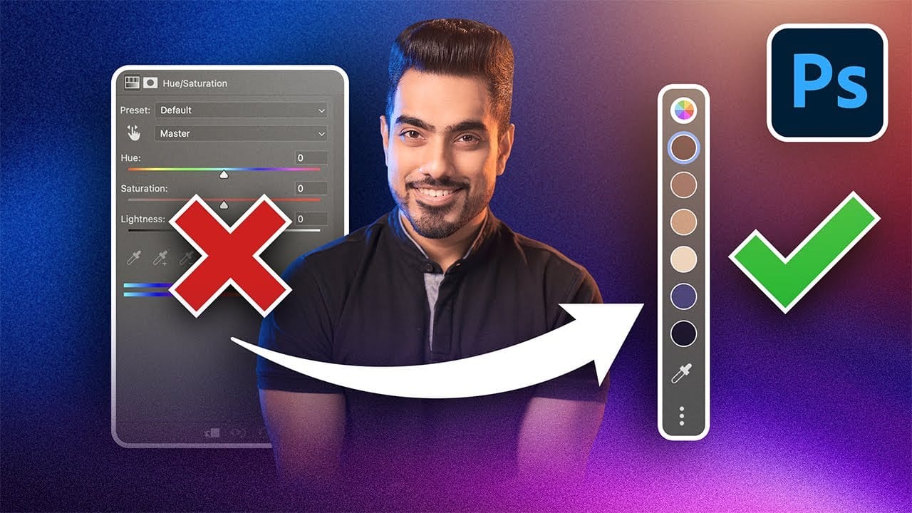 Photoshop's New Adjust Colors Feature vs Traditional Hue/Saturation