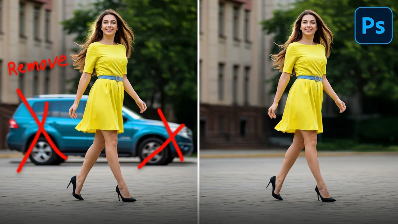 How to Remove Objects from Photos Using Photoshop's Remove Tool and Clean Plate Technique