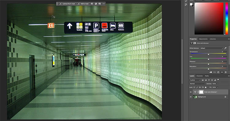 photo with a green color cast