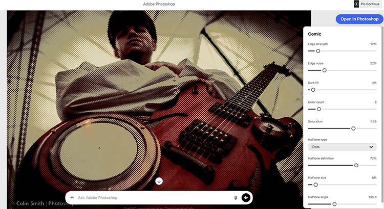 Halftone comic effect applied in Photoshop for ChatGPT