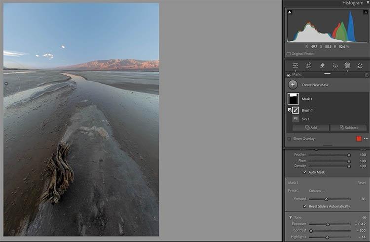 Natural sky correction without AI replacement