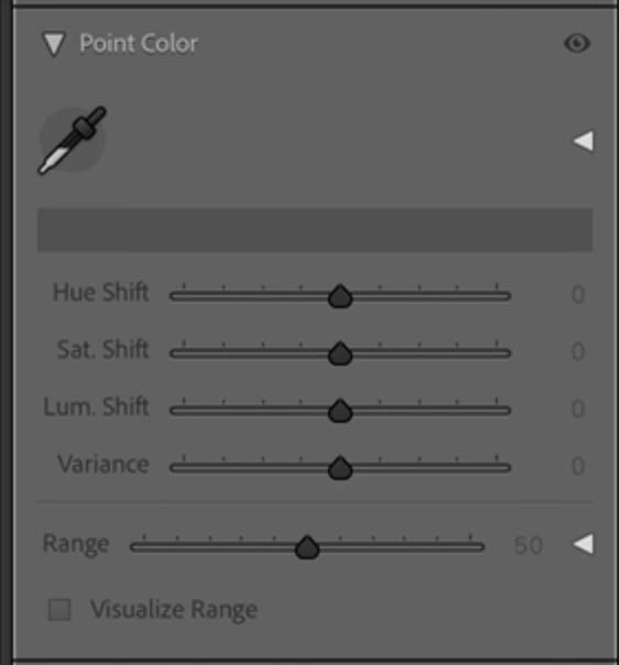 Point Color panel in the masks in lightroom