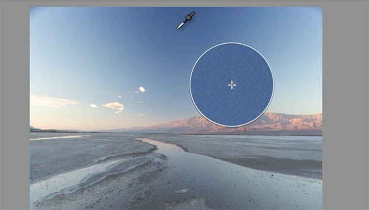 Sampling blue sky color with Point Color tool