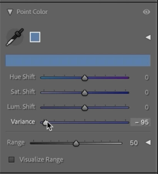 Adjusting variance slider to blend sky tones