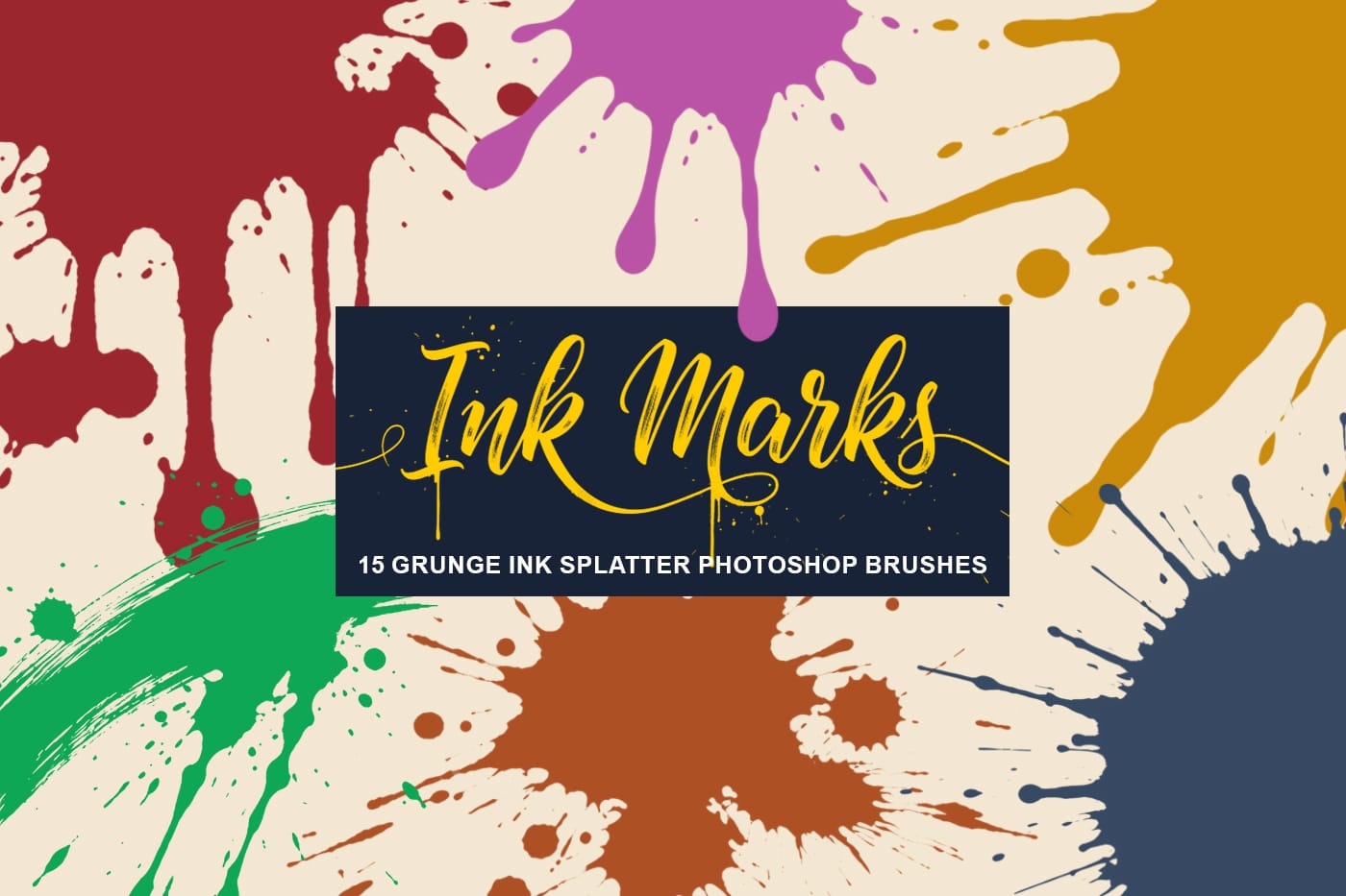 Ink Marks: 15 Grunge Ink Splatter Photoshop Brushes