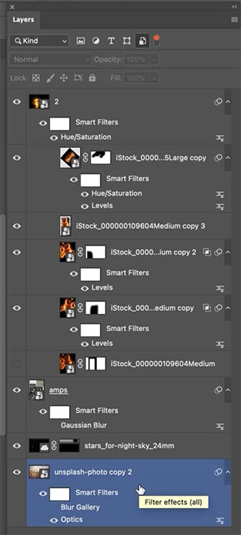 pixel layers in the layers panel