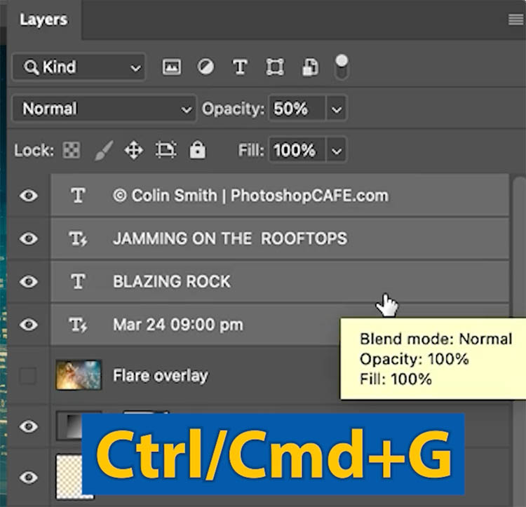 how to group layers in photoshop