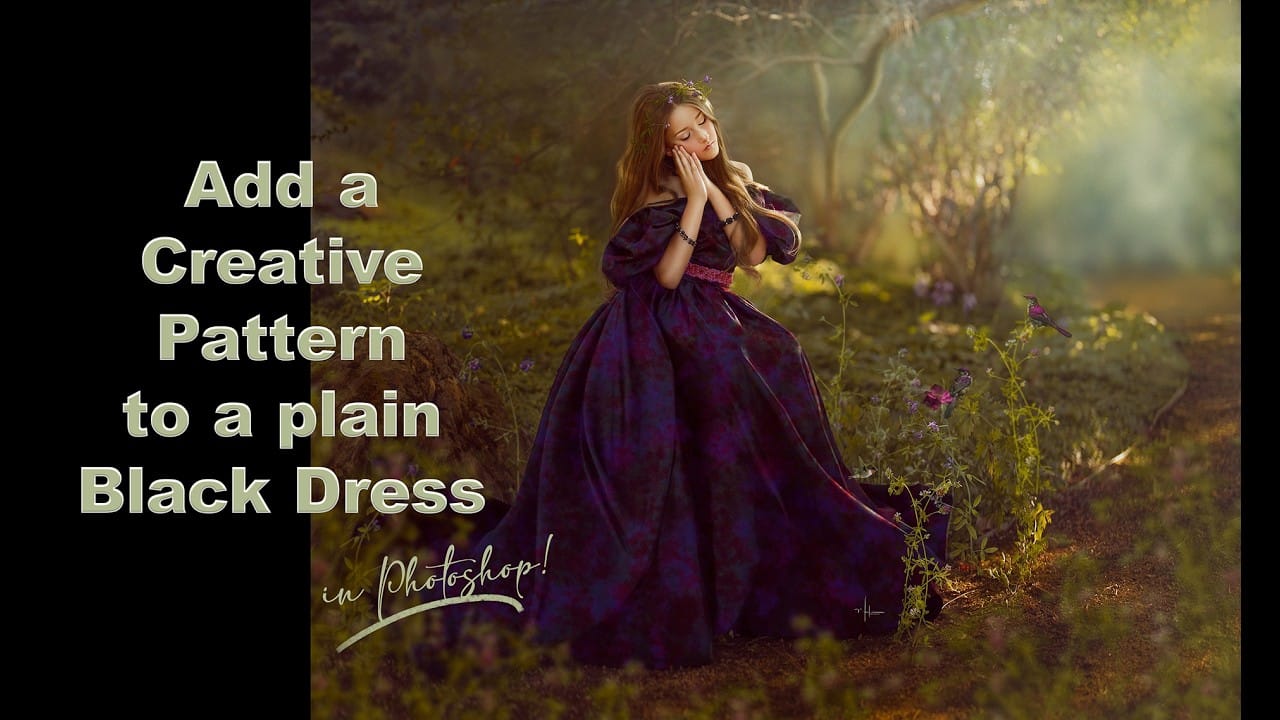 Add Floral Patterns to Black Dresses Using Brushes in Photoshop