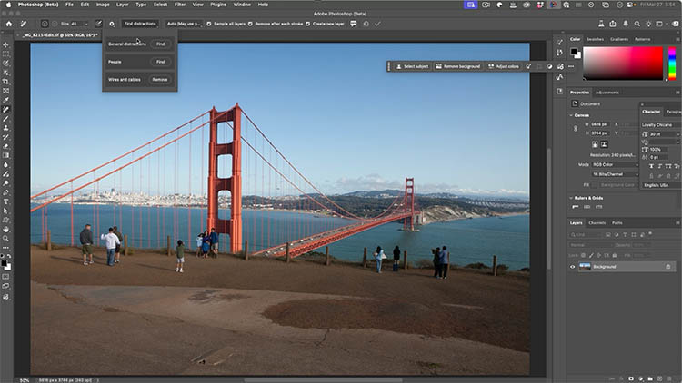Golden Gate Bridge beginning photo 