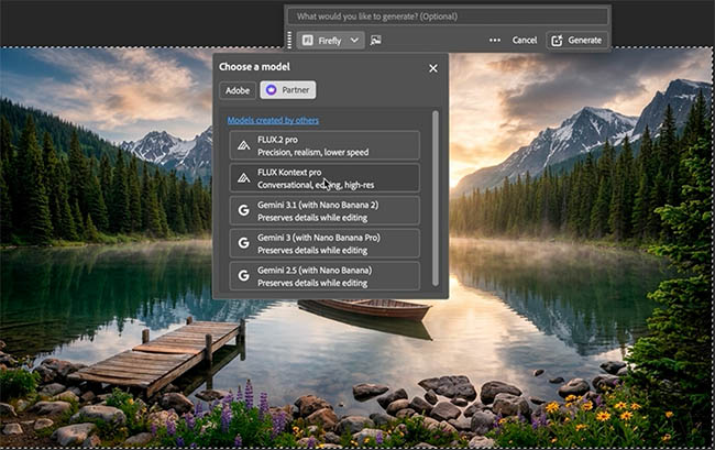 Editing with ai in Photoshop with Flux