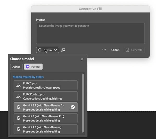 Partner ai models in Photoshop